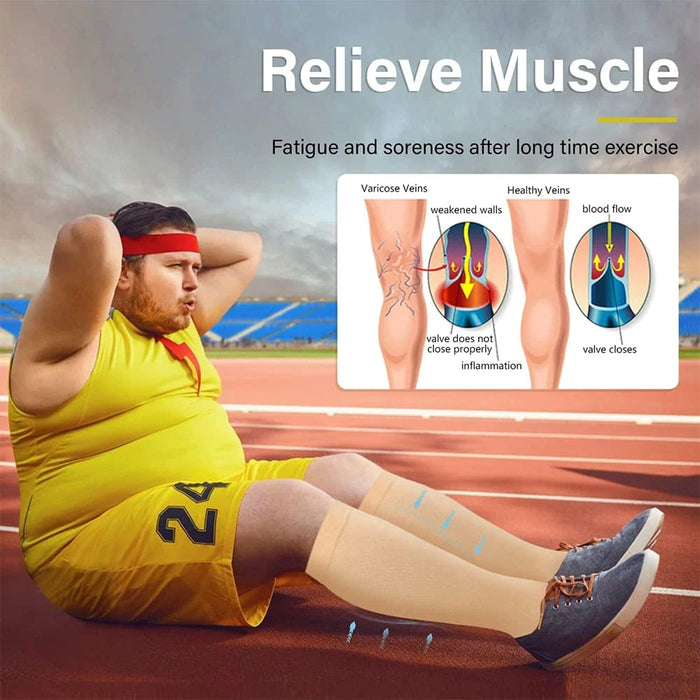 1pair Plus Size Sports Running Compression Socks for Men