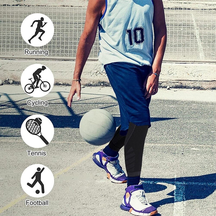 1pair Sport Full Leg Compression Knee Sleeves Protector