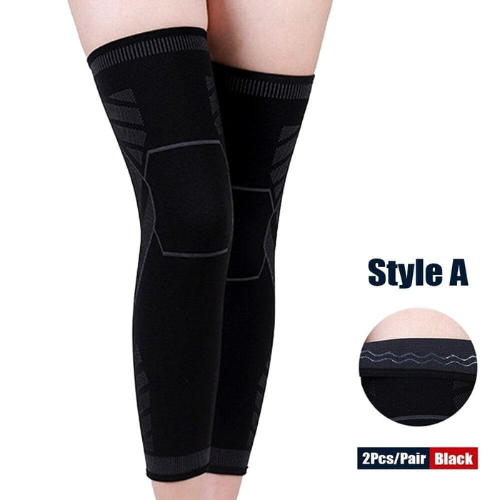 1pair Sport Full Leg Compression Knee Sleeves Protector