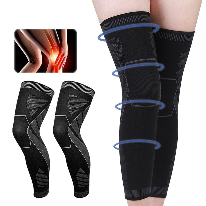 1pair Sport Full Leg Compression Knee Sleeves Protector