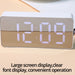 1pcs Green Led Mirror Table Clock Digital Alarm Snooze