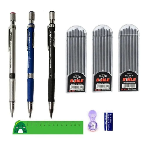 2.0mm Mechanical Pencil Set With 2b Lead Refill And Eraser