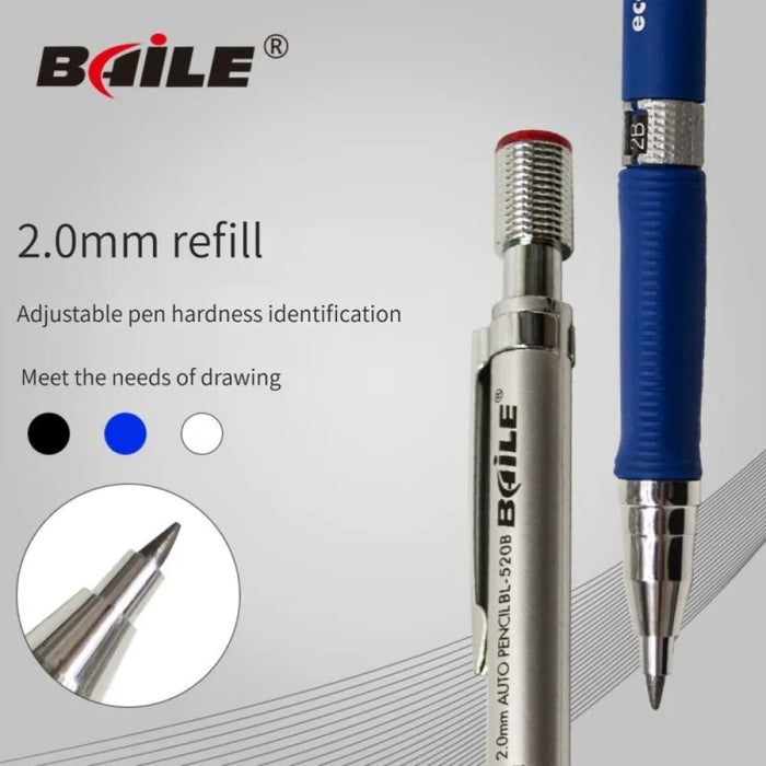 2.0mm Mechanical Pencil Set with 2b Lead Refill for Writing
