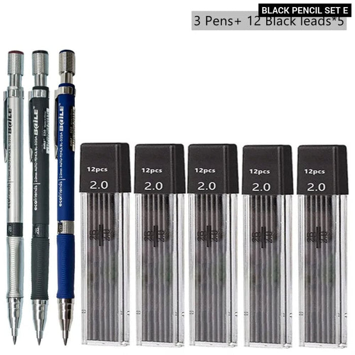 2.0mm Mechanical Pencil Set with 2b Lead Refill for Writing