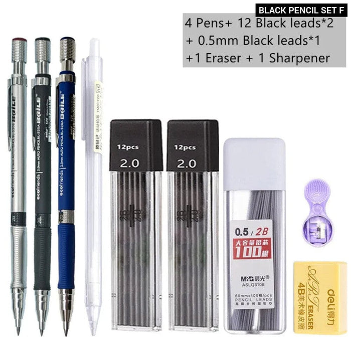 2.0mm Mechanical Pencil Set with 2b Lead Refill for Writing