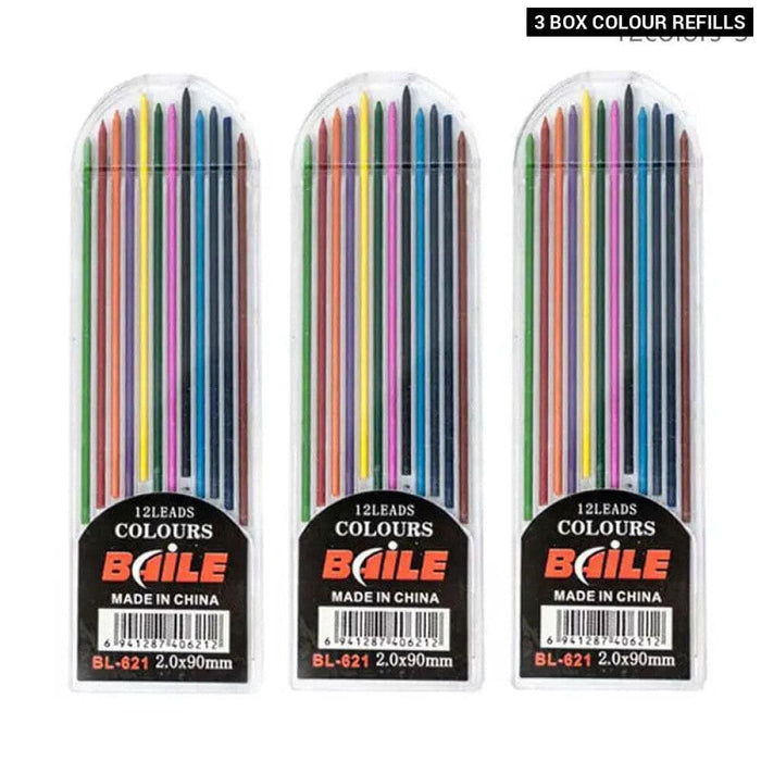 2.0mm Mechanical Pencil Set with Colour Black Lead Refills