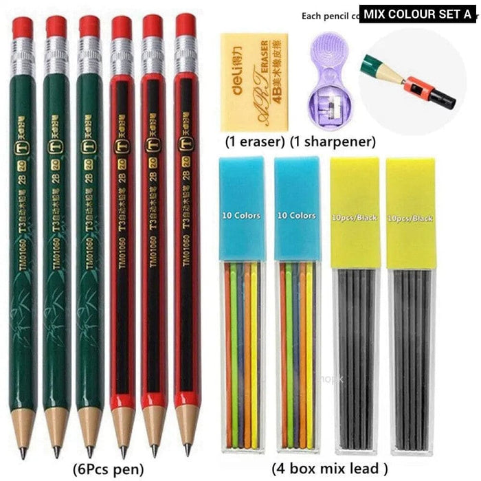2.0mm Mechanical Pencil Set with Sharpener and Colour Leads