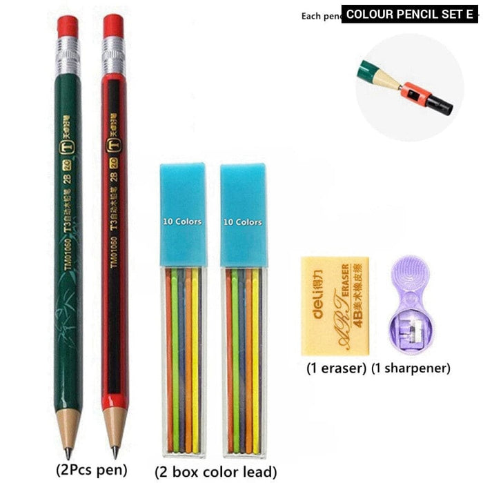 2.0mm Mechanical Pencil Set with Sharpener and Colour Leads