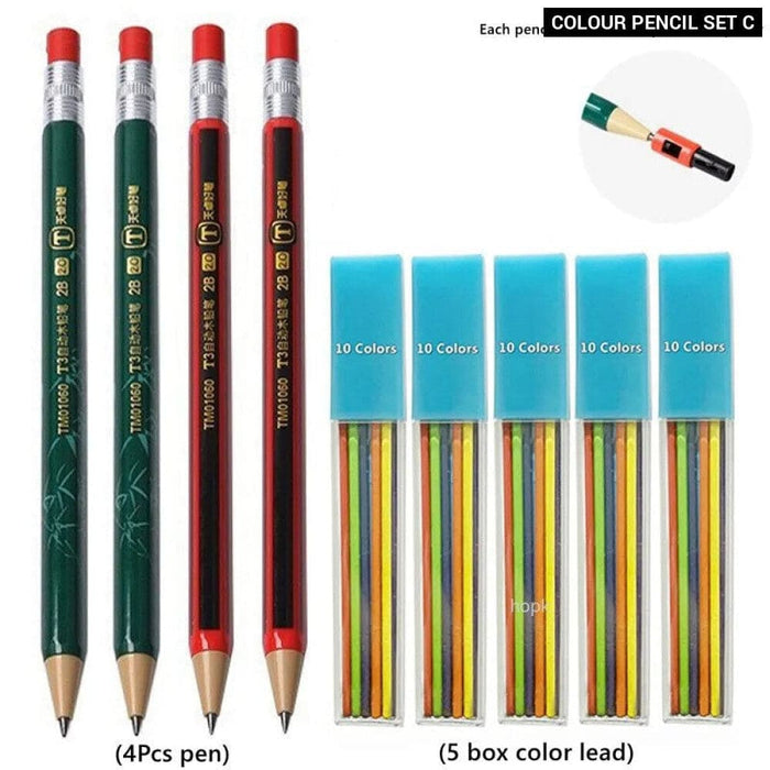 2.0mm Mechanical Pencil Set with Sharpener and Colour Leads