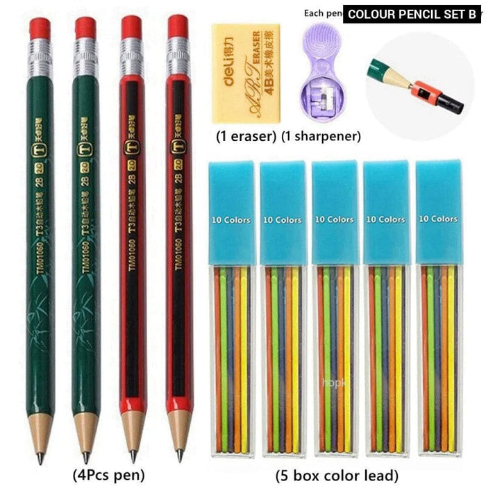 2.0mm Mechanical Pencil Set with Sharpener and Colour Leads
