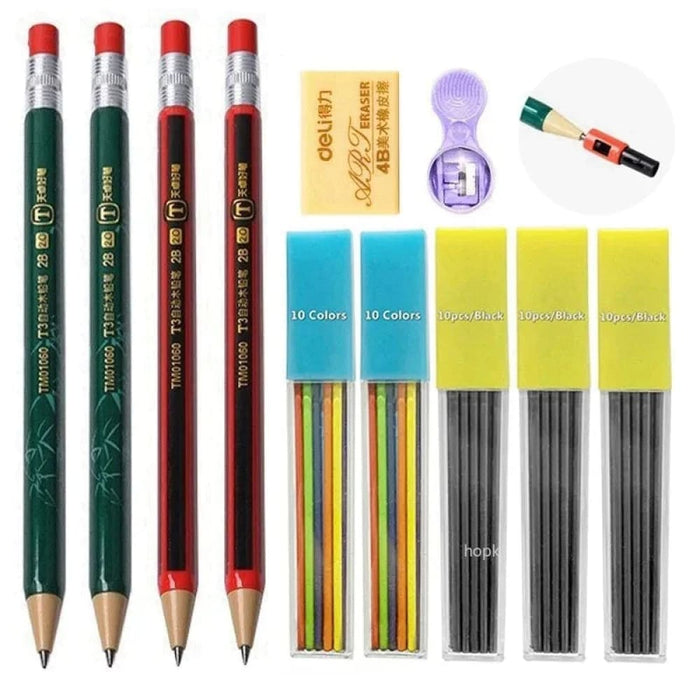 2.0mm Mechanical Pencil Set with Sharpener and Colour Leads