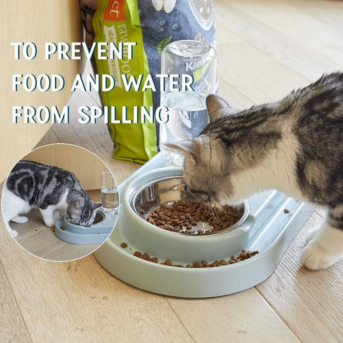 2 In 1 Automatic Food Water Dispenser Pet Feeder For Indoor