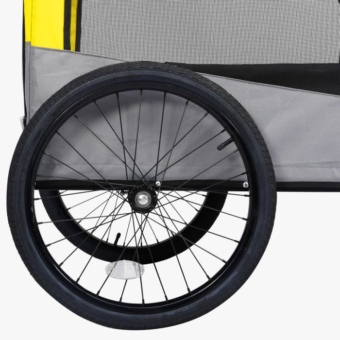2 - in - 1 Pet Bike Trailer And Jogging Stroller Yellow