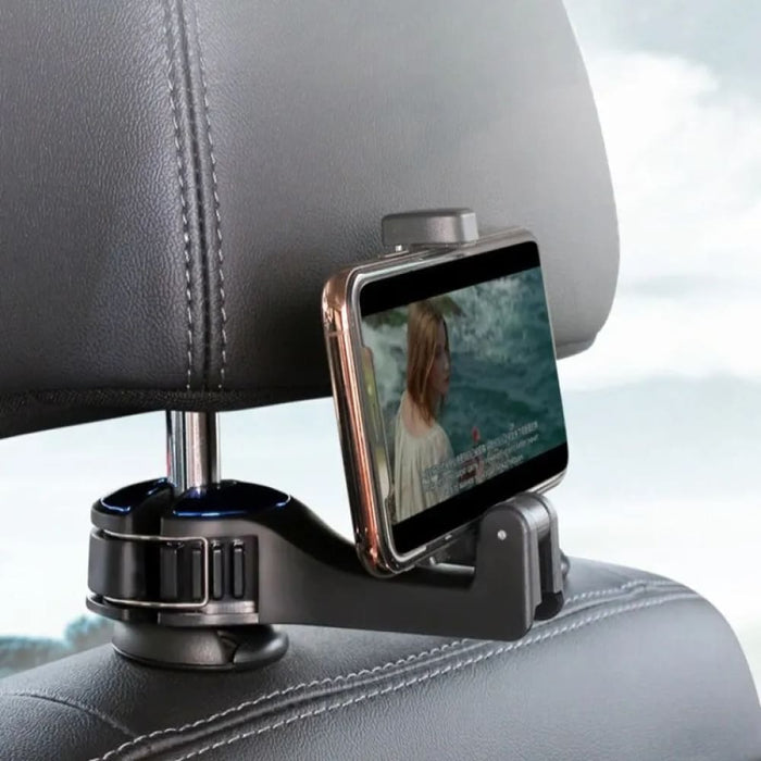 2 In 1 Car Hook With Hidden Rear Phone Holder