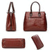 2 In 1 Crocodile Pattern Patent Leather Diagonal Handbags