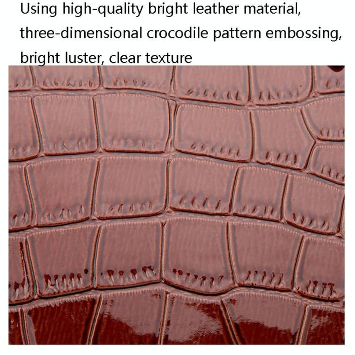 2 In 1 Crocodile Pattern Patent Leather Diagonal Handbags