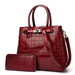2 In 1 Crocodile Pattern Patent Leather Diagonal Handbags