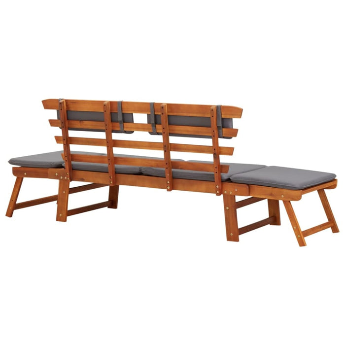 2 - in - 1 Garden Daybed With Cushion Solid Acacia Wood