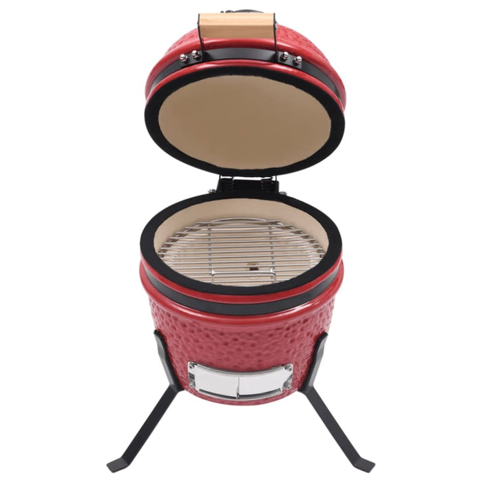 2-in-1 Kamado Barbecue Grill Smoker Ceramic 56 Cm Red Tolbkp