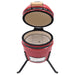 2-in-1 Kamado Barbecue Grill Smoker Ceramic 56 Cm Red Tolbkp