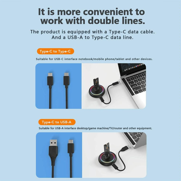 2 In 1 M.2 Nvme/ngff Ssd Base With Rgb Light