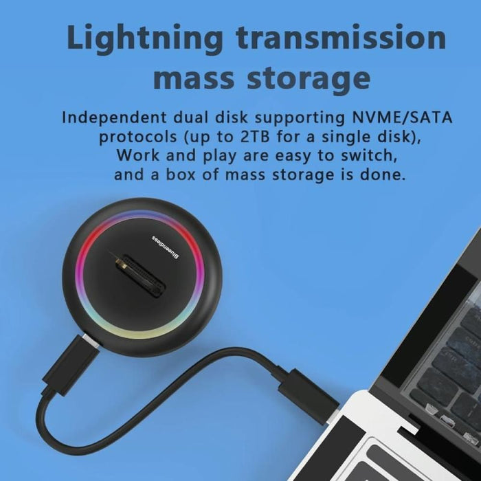 2 In 1 M.2 Nvme/ngff Ssd Base With Rgb Light