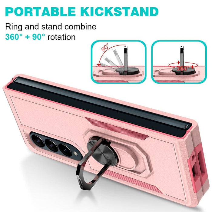 2 In 1 Pc Tpu Shockproof Case With Ring For Galaxy z Fold 4