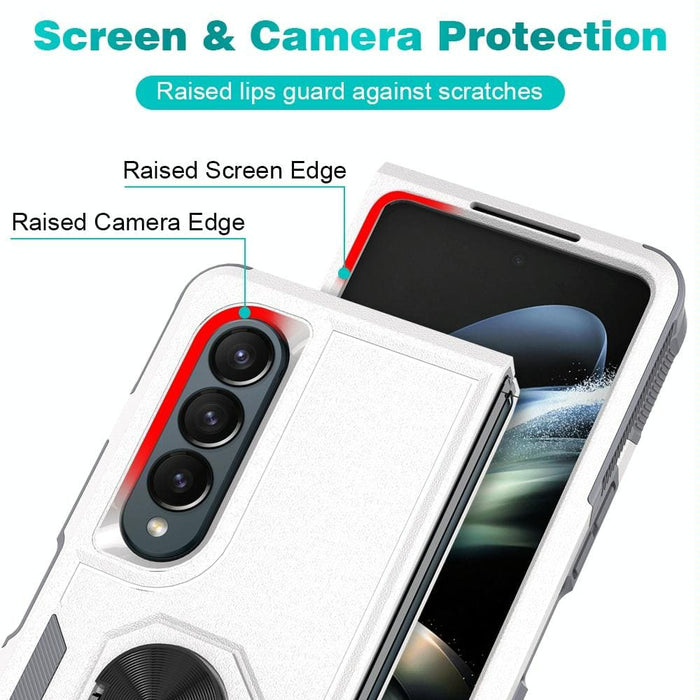 2 In 1 Pc Tpu Shockproof Case With Ring For Galaxy z Fold 4