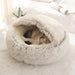2 in 1 Pet Bed for Small Dogs Plush Round Nest with Cover