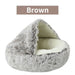 2 in 1 Pet Bed for Small Dogs Plush Round Nest with Cover