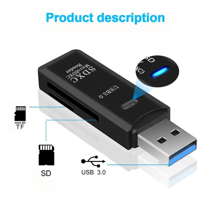2 In 1 Usb 3.0 Card Reader For Micro Sd And Tf Cards