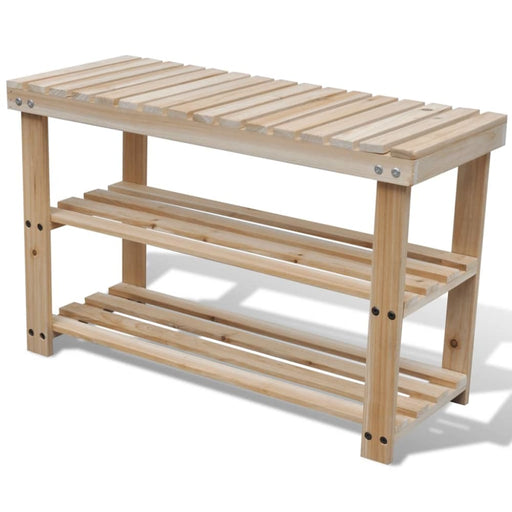 2-in-1 Wooden Shoe Rack with Bench Top Durable Xaobli