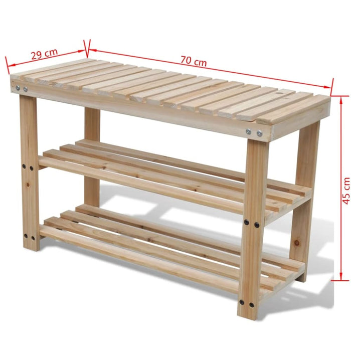 2-in-1 Wooden Shoe Rack with Bench Top Durable Xaobli