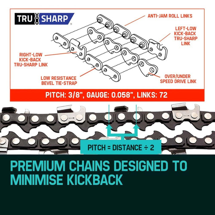 2 x 18 Chainsaw Chain 18in Bar Replacement Suits Sx45 45cc