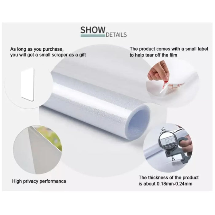 2/3/5m Self Adhesive Matte Privacy Vinyl Film for Glass