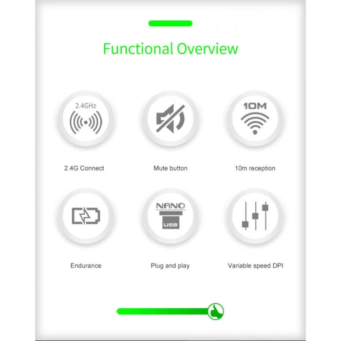 2.4g Rechargeable Wireless Gaming Mouse Portable Ergonomic