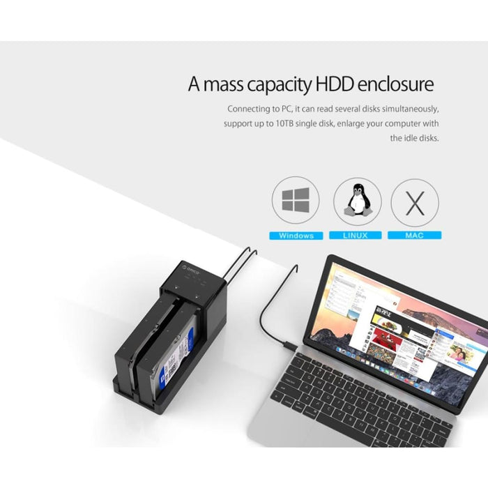 2.5/3.5 Hdd Enclosure With Duplicator Orico 6528us3 c