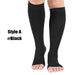 2 Pcs Calf Compression Knee High Open Toe Stockings