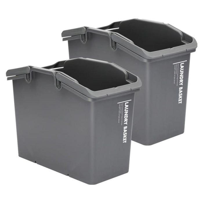 2 Set Dark Grey Stackable Multipurpose Laundry Basket