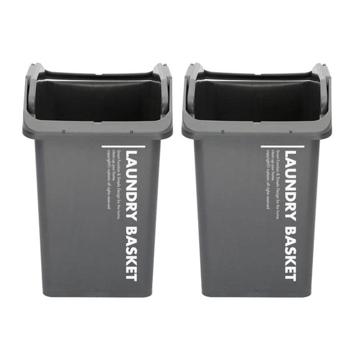 2 Set Dark Grey Stackable Multipurpose Laundry Basket