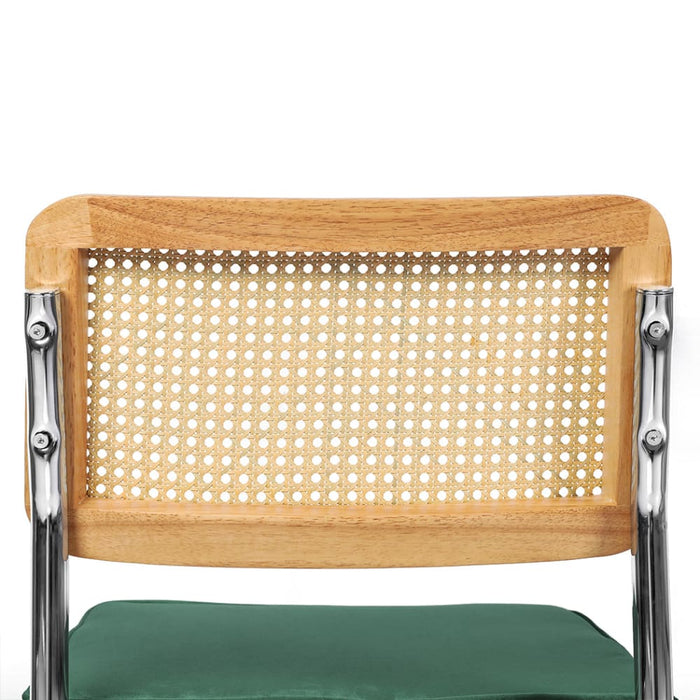 2 x Dining Chairs Cesca Chair Replica Cantilever Velvet