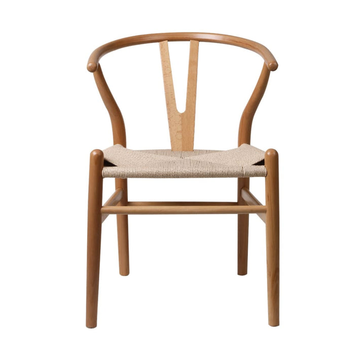 Set of 2 Dining Chairs Rattan Seat Side Chair Kitchen Wood