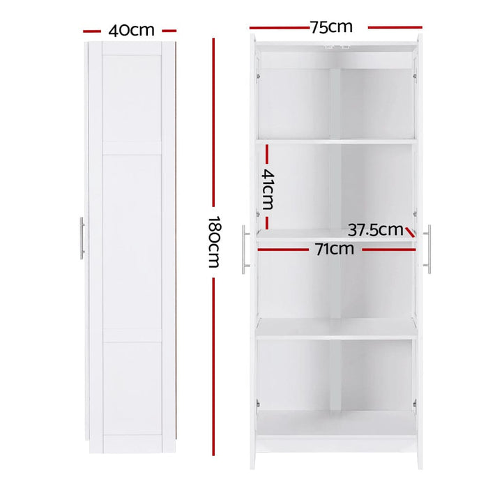 2 Door Wardrobe Bedroom Cupboard Closet Storage Cabinet