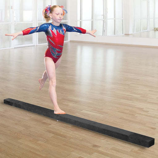 2.4m (8ft) Gymnastics Folding Balance Beam Black Synthetic