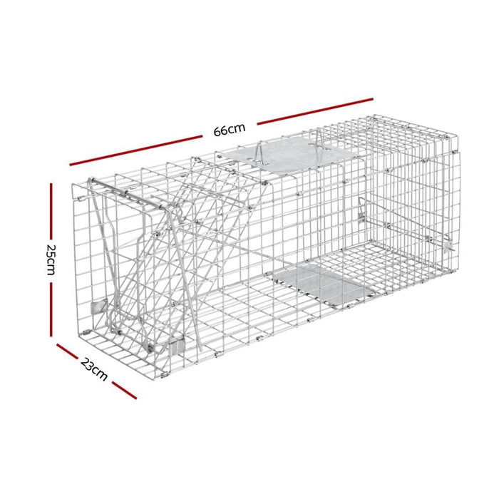 Goslash Picks Set of 2 Humane Animal Trap Cage 66 x 23 25cm