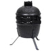 2-in-1 Kamado Barbecue Grill Smoker Ceramic 56 Cm Black