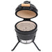 2 - in - 1 Kamado Barbecue Grill Smoker Ceramic 56 Cm Black