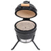 2-in-1 Kamado Barbecue Grill Smoker Ceramic 56 Cm Black