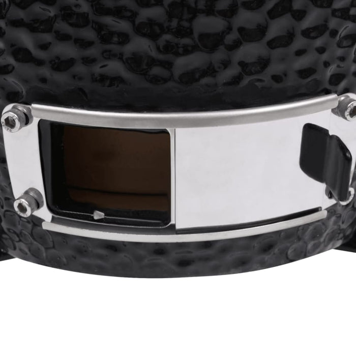 2-in-1 Kamado Barbecue Grill Smoker Ceramic 56 Cm Black