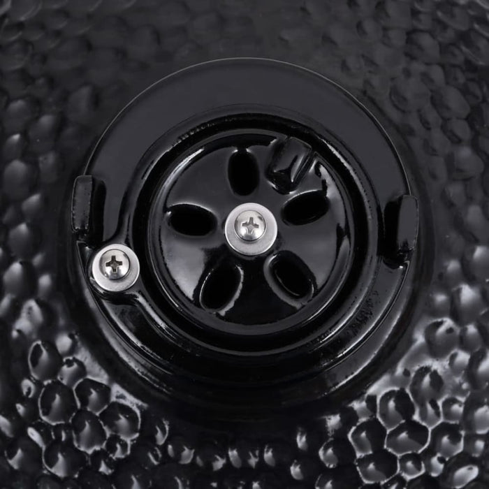 2-in-1 Kamado Barbecue Grill Smoker Ceramic 56 Cm Black